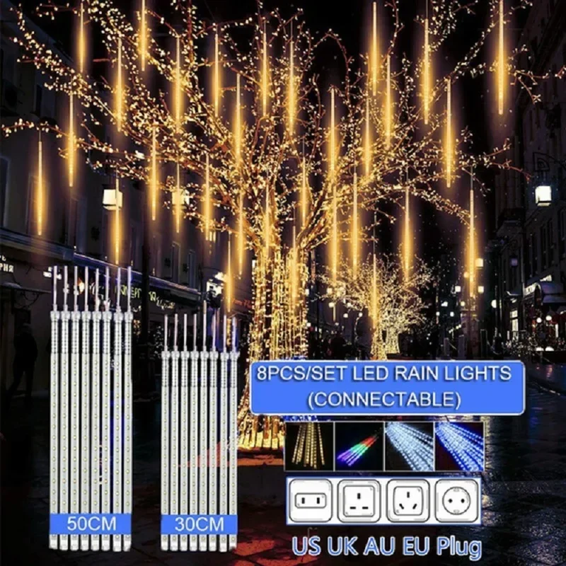 Outdoor Lighting Tree - Lampu setrip LED 8 tabung hujan