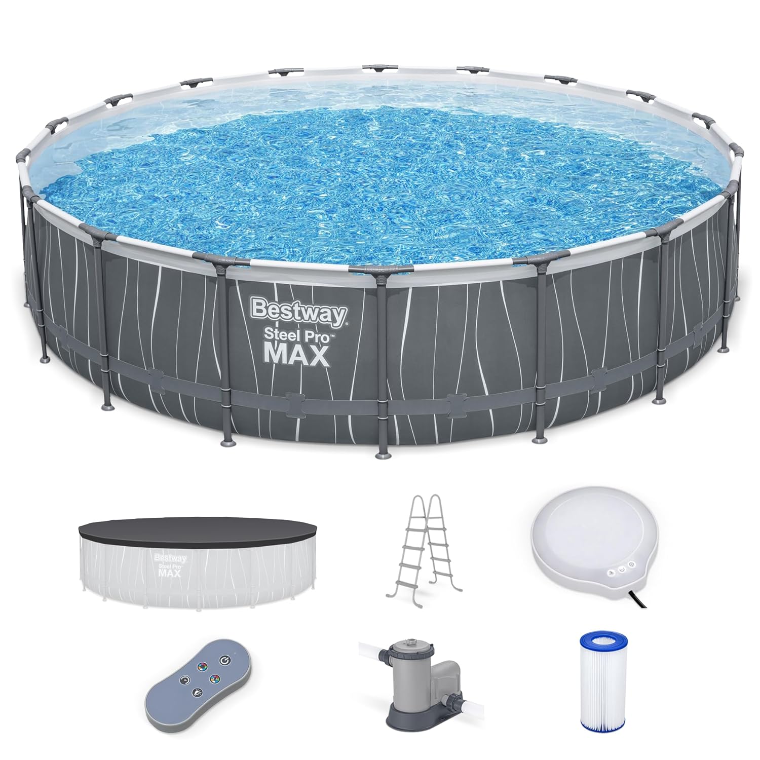 Outdoor Lighting Around Pool - Kolam Renang di Atas Tanah Steel