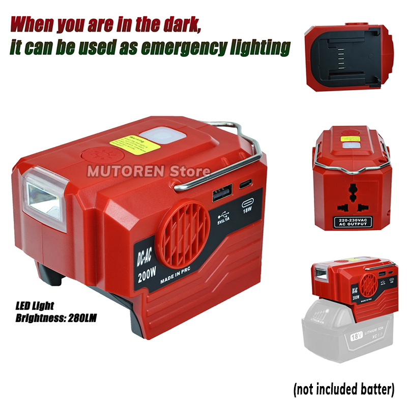 Outdoor Lighting Battery Operated - Inverter daya portabel 200W 120V/220V Inverter