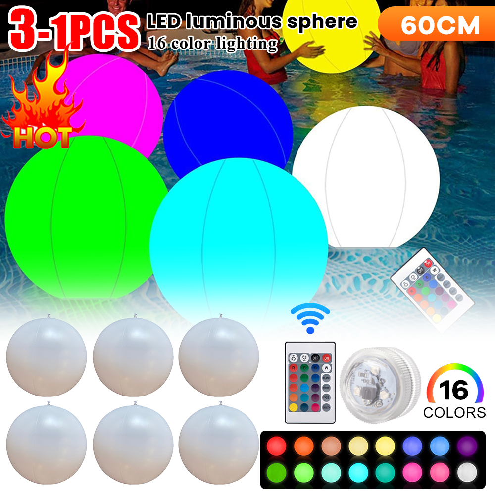 Outdoor Lighting Around Pool - Lampu Bola Pantai Bercahaya 16 Warna