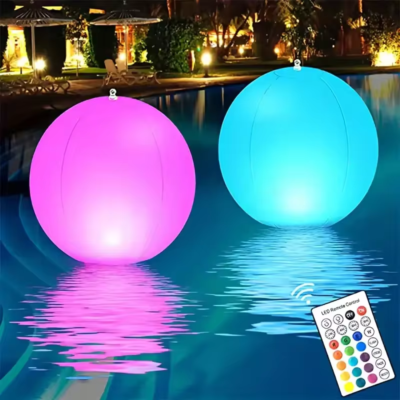 Outdoor Lighting Around Pool - Lampu Kolam Apung 16 Warna Bola
