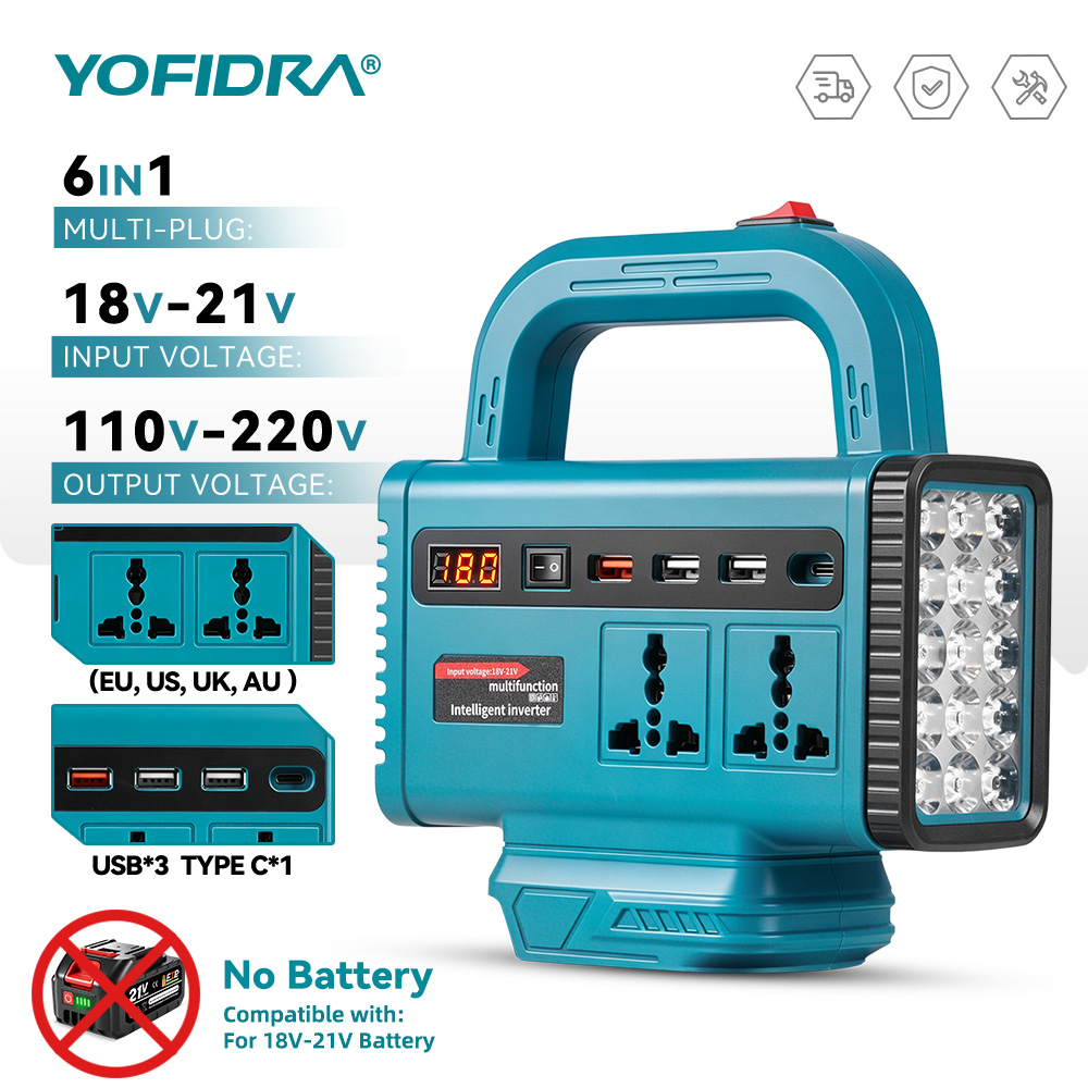 Outdoor Lighting Battery Operated - YOFIDRA 220V Inverter Daya Portabel Catu
