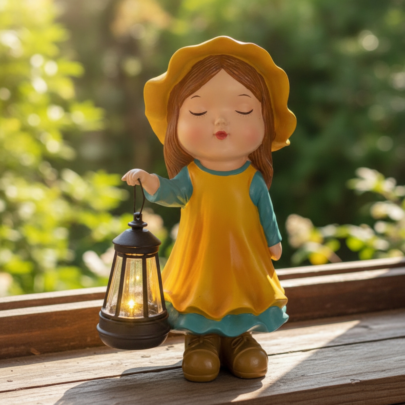 Outdoor Lighting Decoration - Patung Anak dengan Lentera, Patung Tenaga
