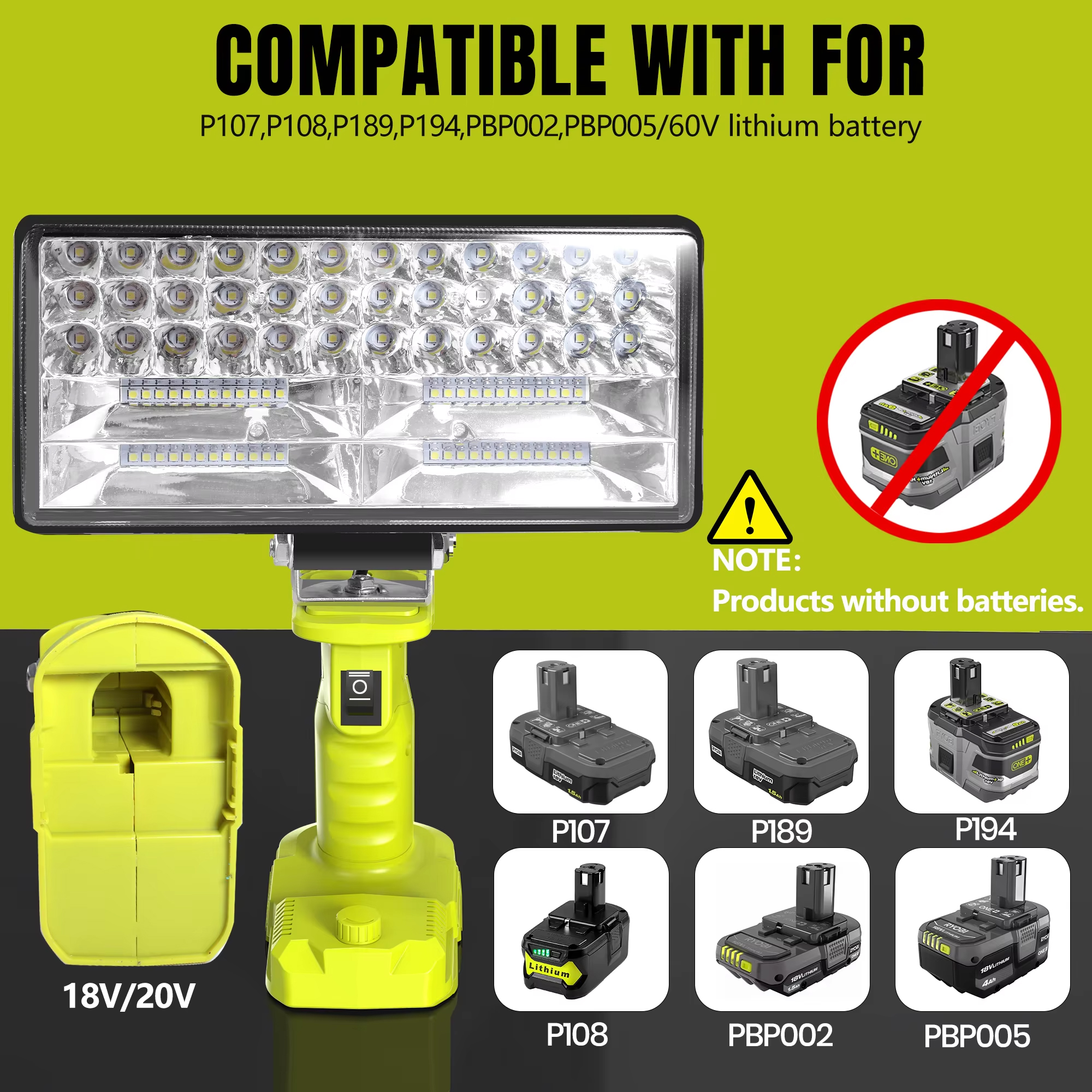 Outdoor Lighting Battery Operated - Lampu Kerja LED Darurat Luar Ruangan