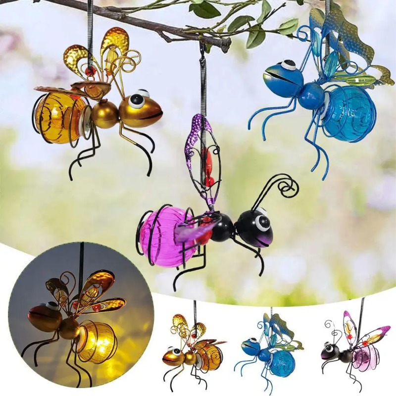 Outdoor Lighting Tree - Patung Serangga Besi Tenaga Surya dengan