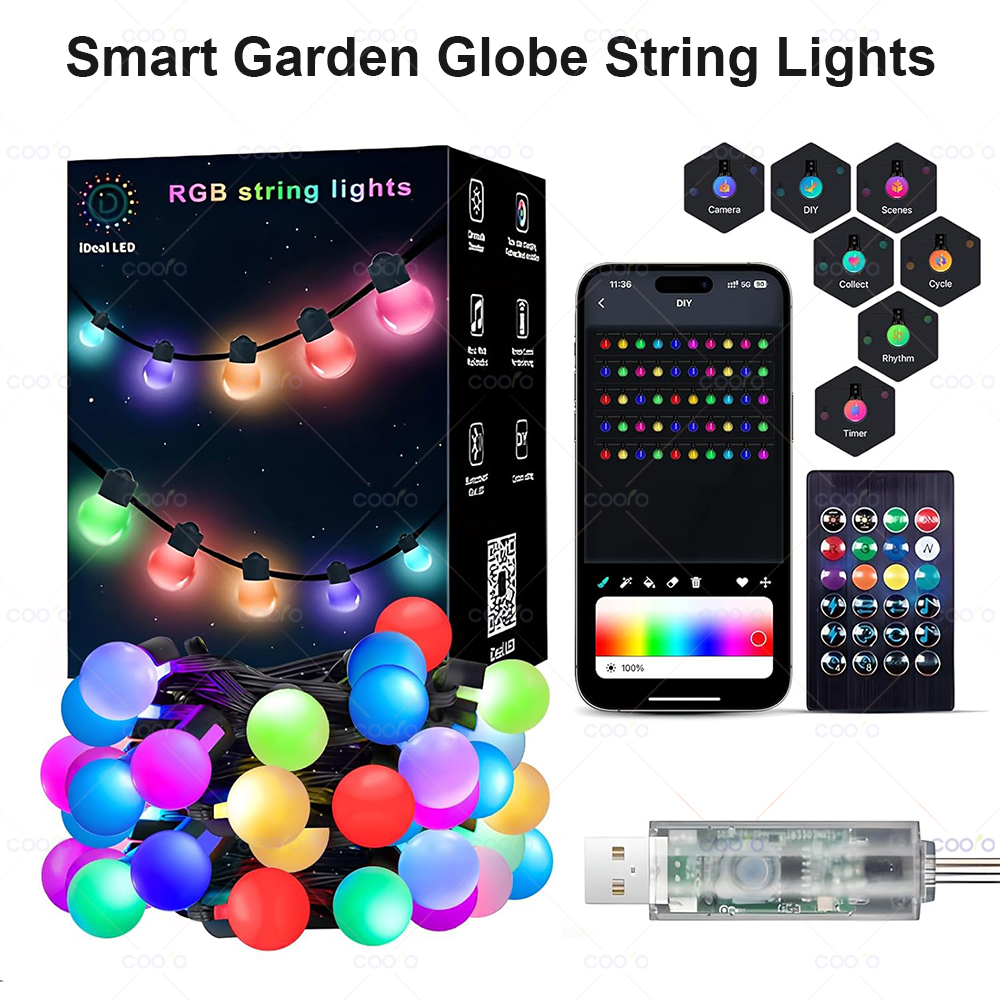 Outdoor Lighting Xmas - Lampu String bohlam LED G18 warna-warni,