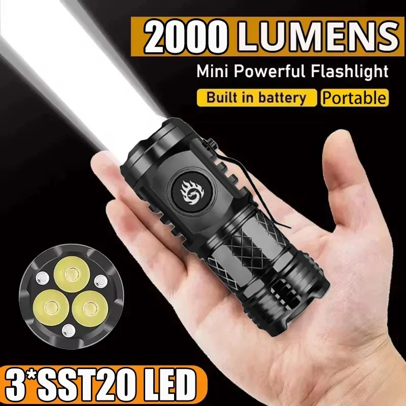 Outdoor Lighting Permanent - Senter Taktis Daya Tinggi 3LED Mini