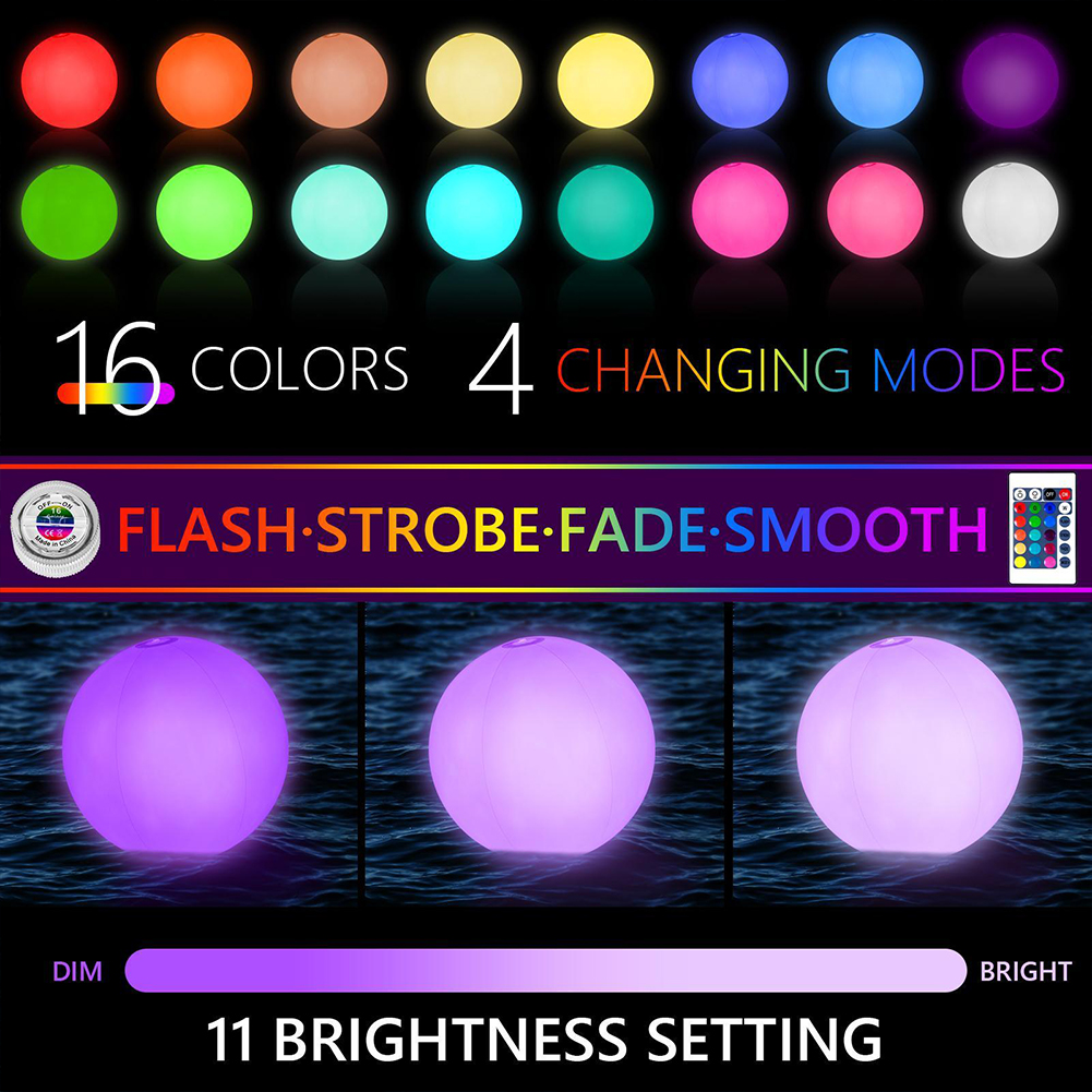 Bola LED Kolam Tiup Remote Con - Outdoor Lighting Around Pool ulasan dan harga