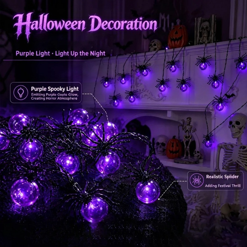 Lampu LED Bentuk Laba-laba Ber - Outdoor Lighting Decoration ulasan dan harga