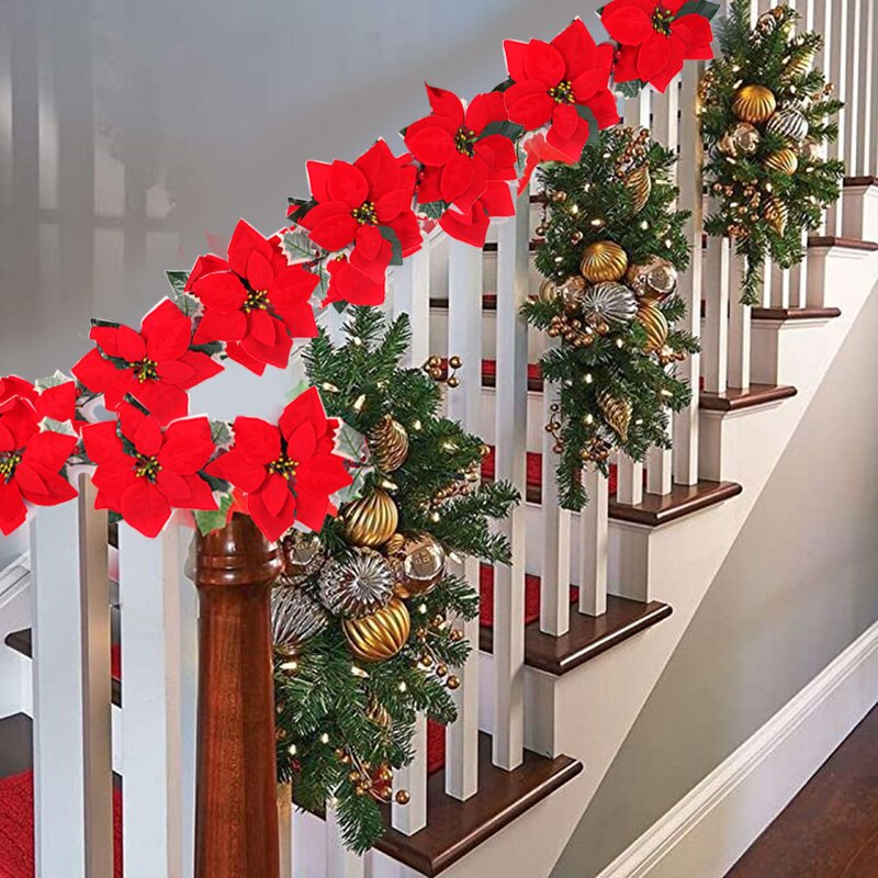Karangan bunga Natal Poinsetti - Outdoor Lighting Xmas ulasan dan harga