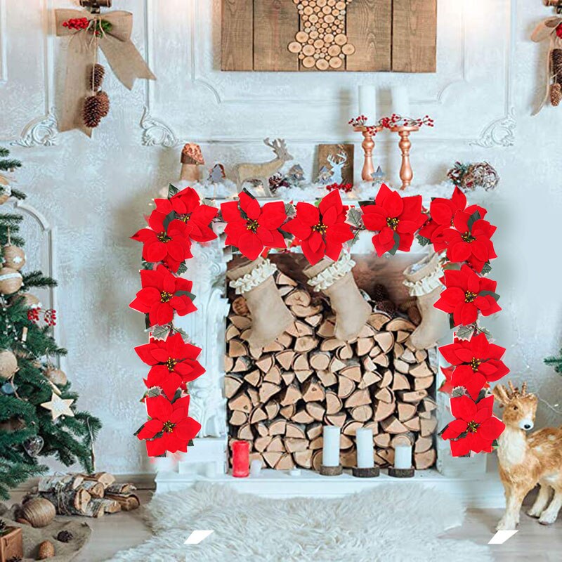 Karangan bunga Natal Poinsetti - Outdoor Lighting Xmas ulasan dan harga