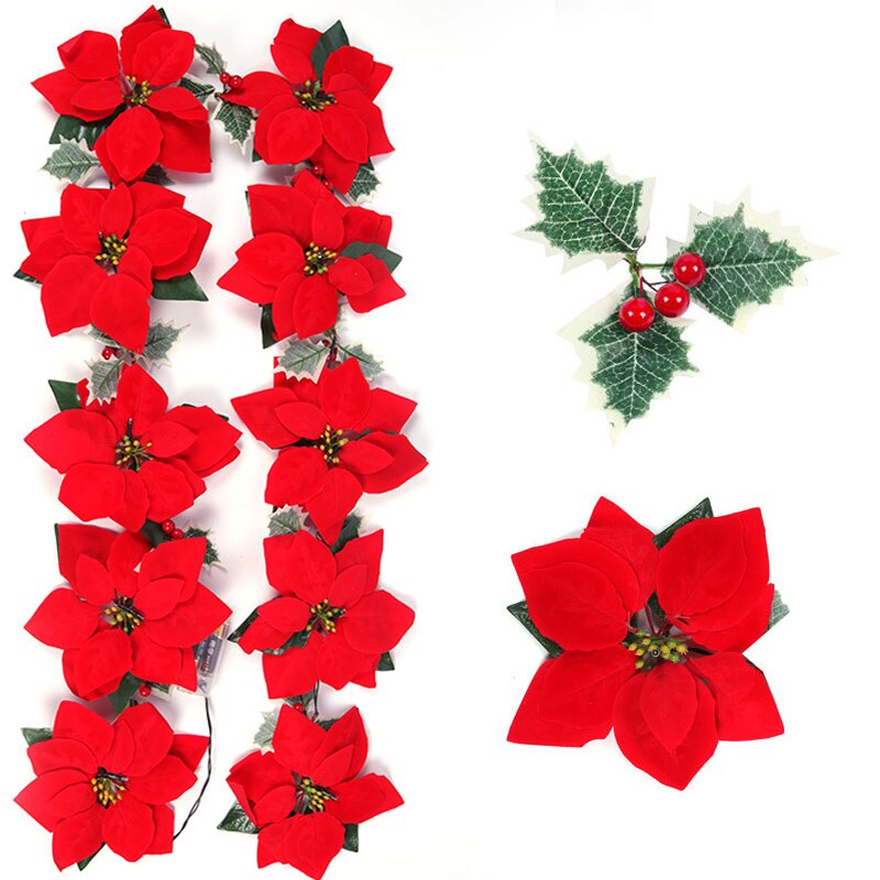 Karangan bunga Natal Poinsetti - Outdoor Lighting Xmas ulasan dan harga