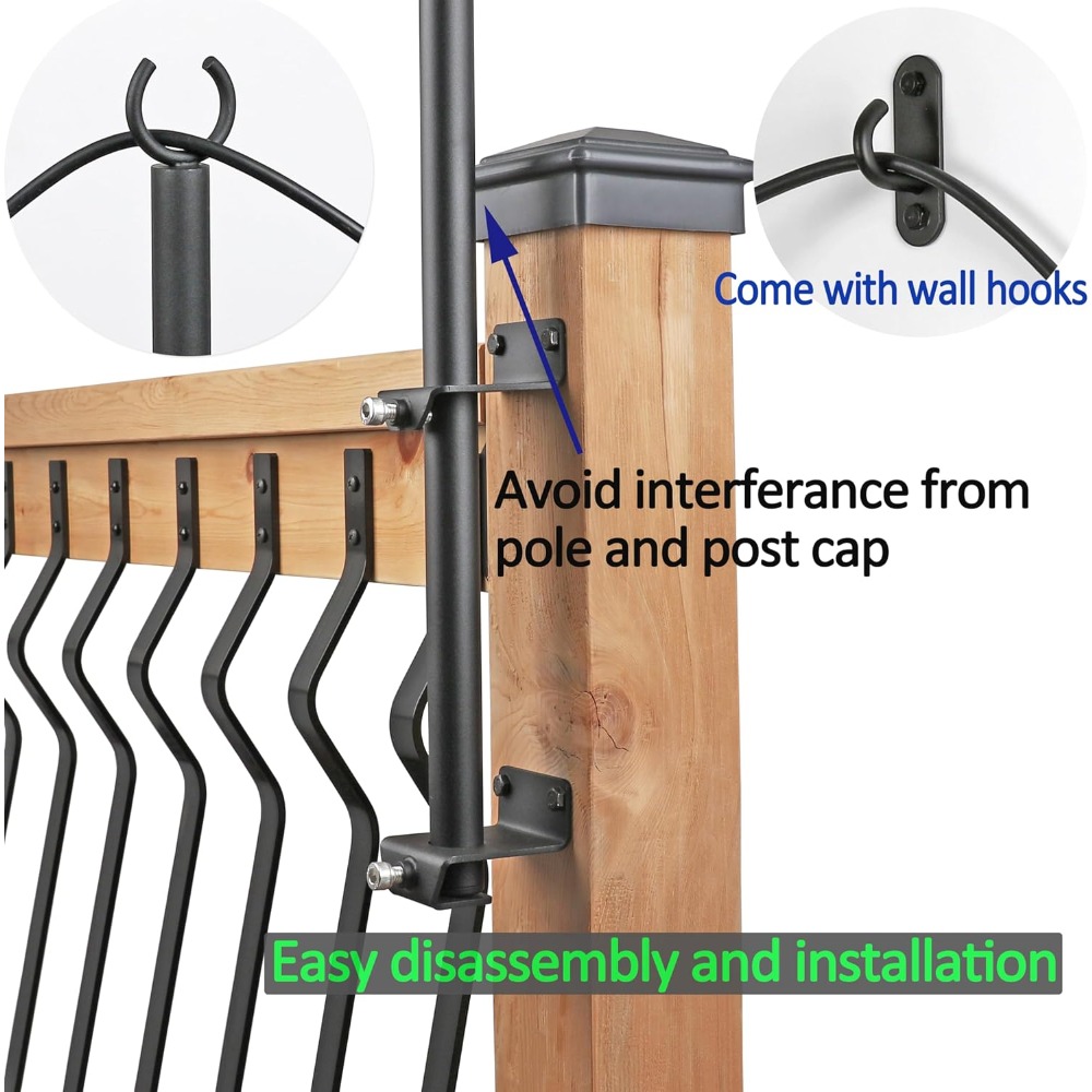 2 tiang lampu string - tiang l - Outdoor Lighting Hooks ulasan dan harga