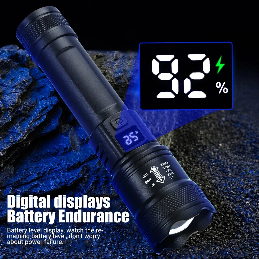 Lampu senter LED kuat 9900LM,  - Outdoor Lighting Battery Operated ulasan dan harga
