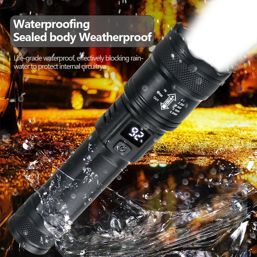 Lampu senter LED kuat 9900LM,  - Outdoor Lighting Battery Operated ulasan dan harga