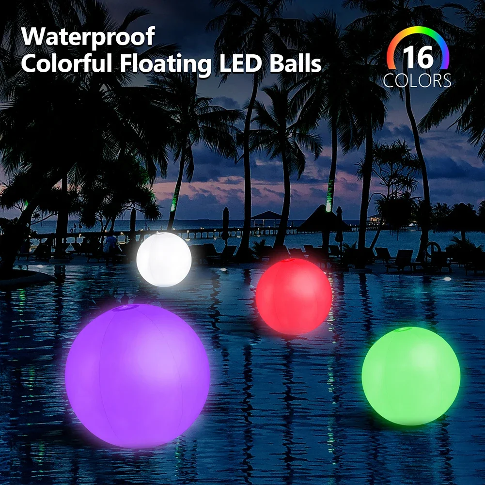 Bola Pantai Tiup 16 Warna LED  - Outdoor Lighting Around Pool ulasan dan harga