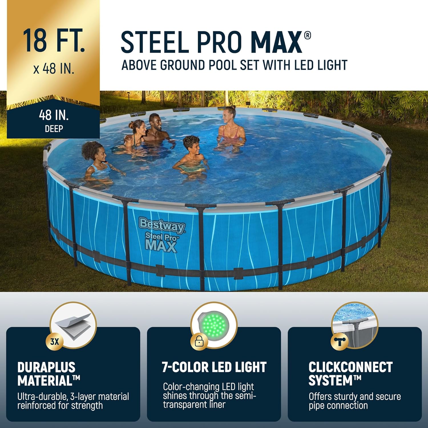 Kolam Renang di Atas Tanah Ste - Outdoor Lighting Around Pool ulasan dan harga