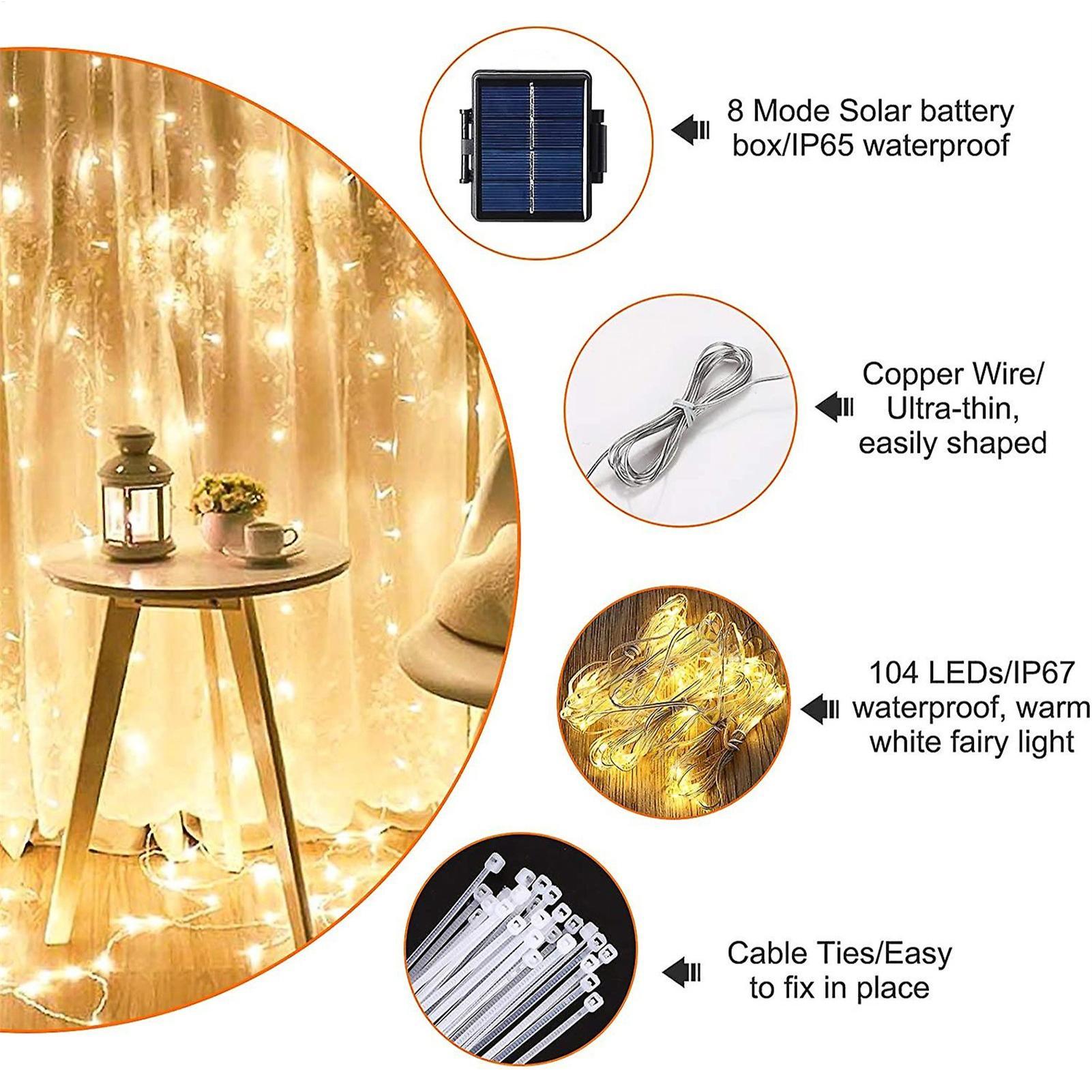Lampu Tali Payung Surya 104 LE - Outdoor Lighting Permanent ulasan dan harga