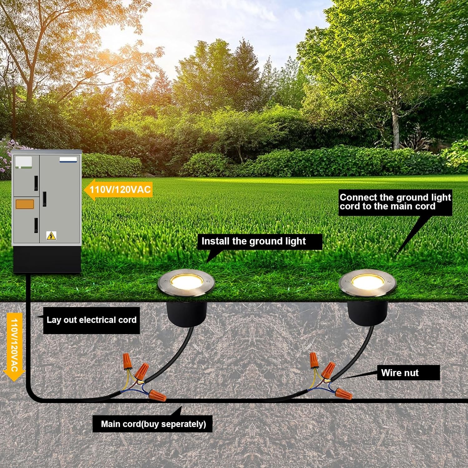 4 Pak Lampu Luar Ruangan 3W, D - Outdoor Lighting Underground Wiring ulasan dan harga