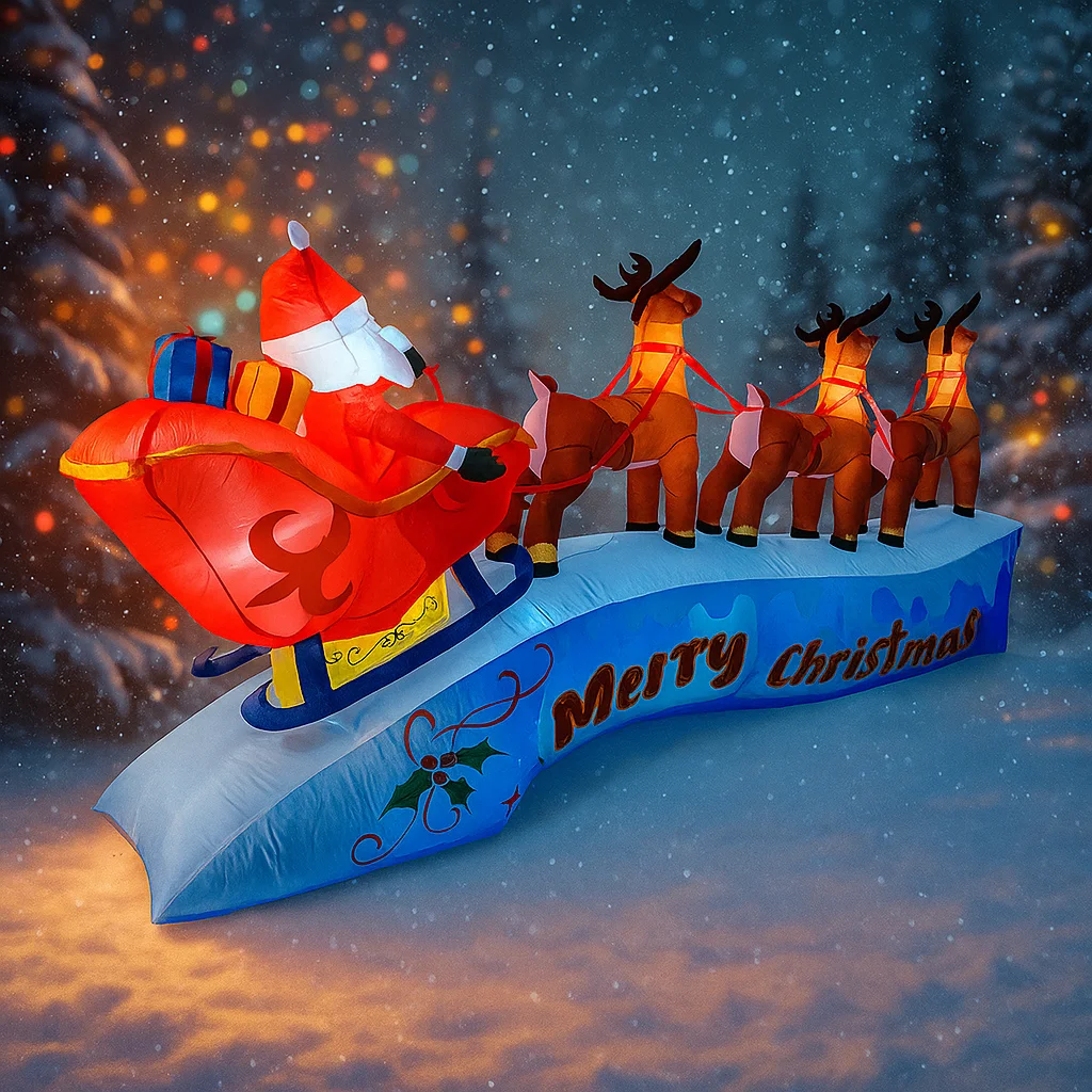11.8FT Santa Claus Reindeer Sl - Outdoor Lighting Xmas ulasan dan harga