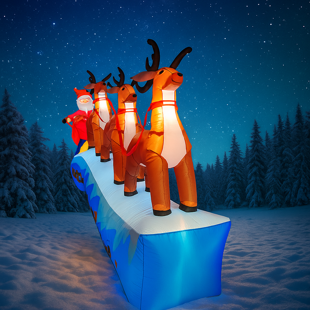 11.8FT Santa Claus Reindeer Sl - Outdoor Lighting Xmas ulasan dan harga