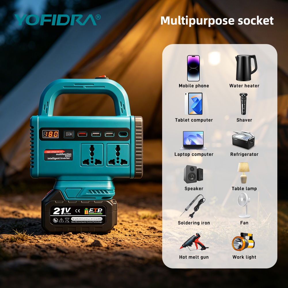 YOFIDRA 220V Inverter Daya Por - Outdoor Lighting Battery Operated ulasan dan harga