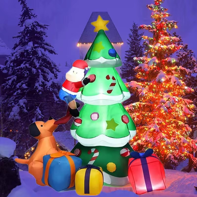 Pohon natal Model tiup 7 kaki  - Outdoor Lighting Tree ulasan dan harga