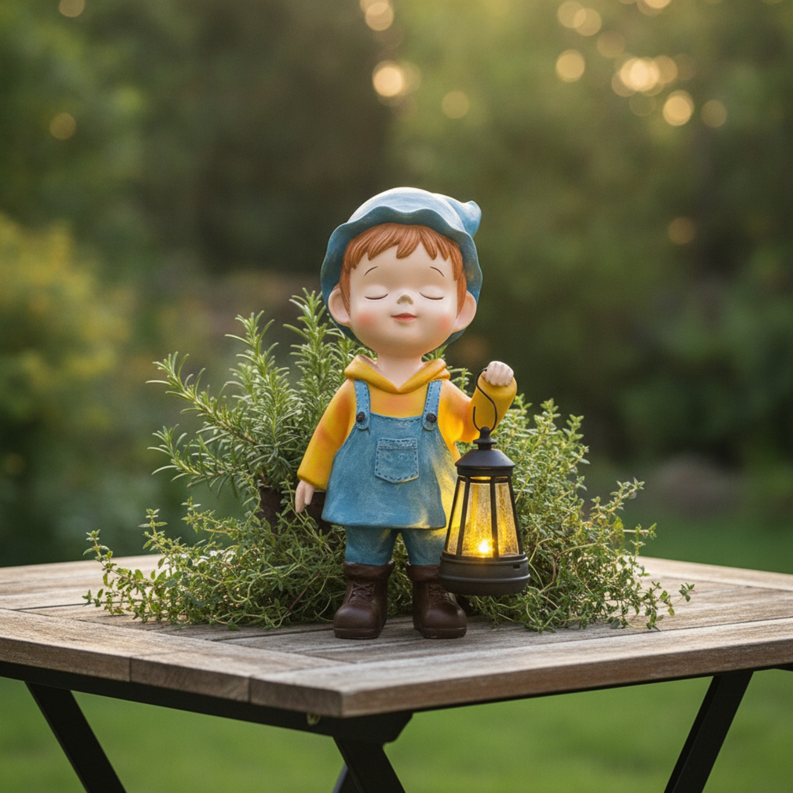 Patung Anak dengan Lentera, Pa - Outdoor Lighting Decoration ulasan dan harga