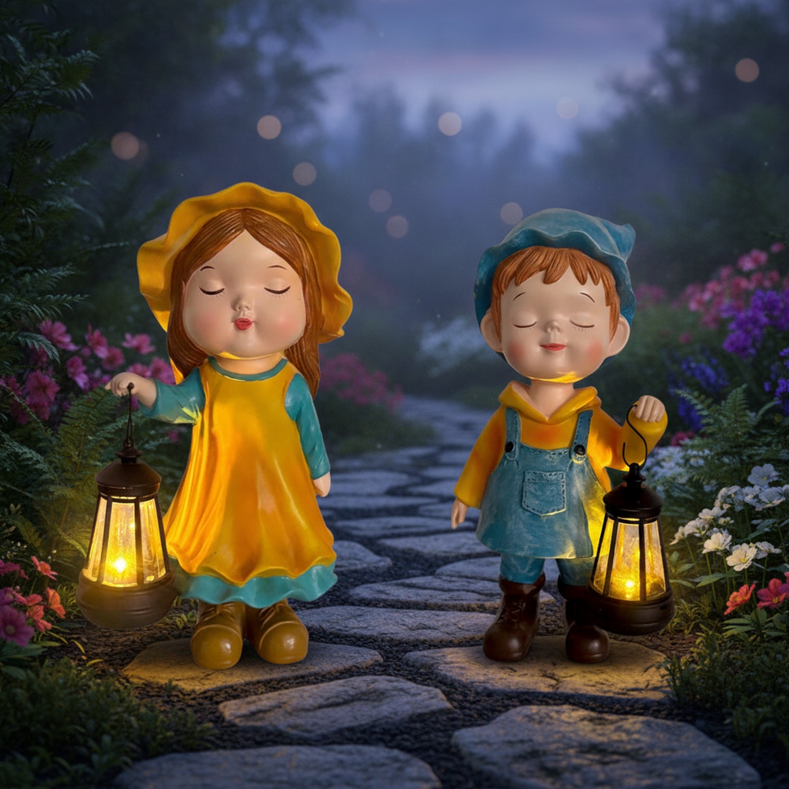 Patung Anak dengan Lentera, Pa - Outdoor Lighting Decoration ulasan dan harga