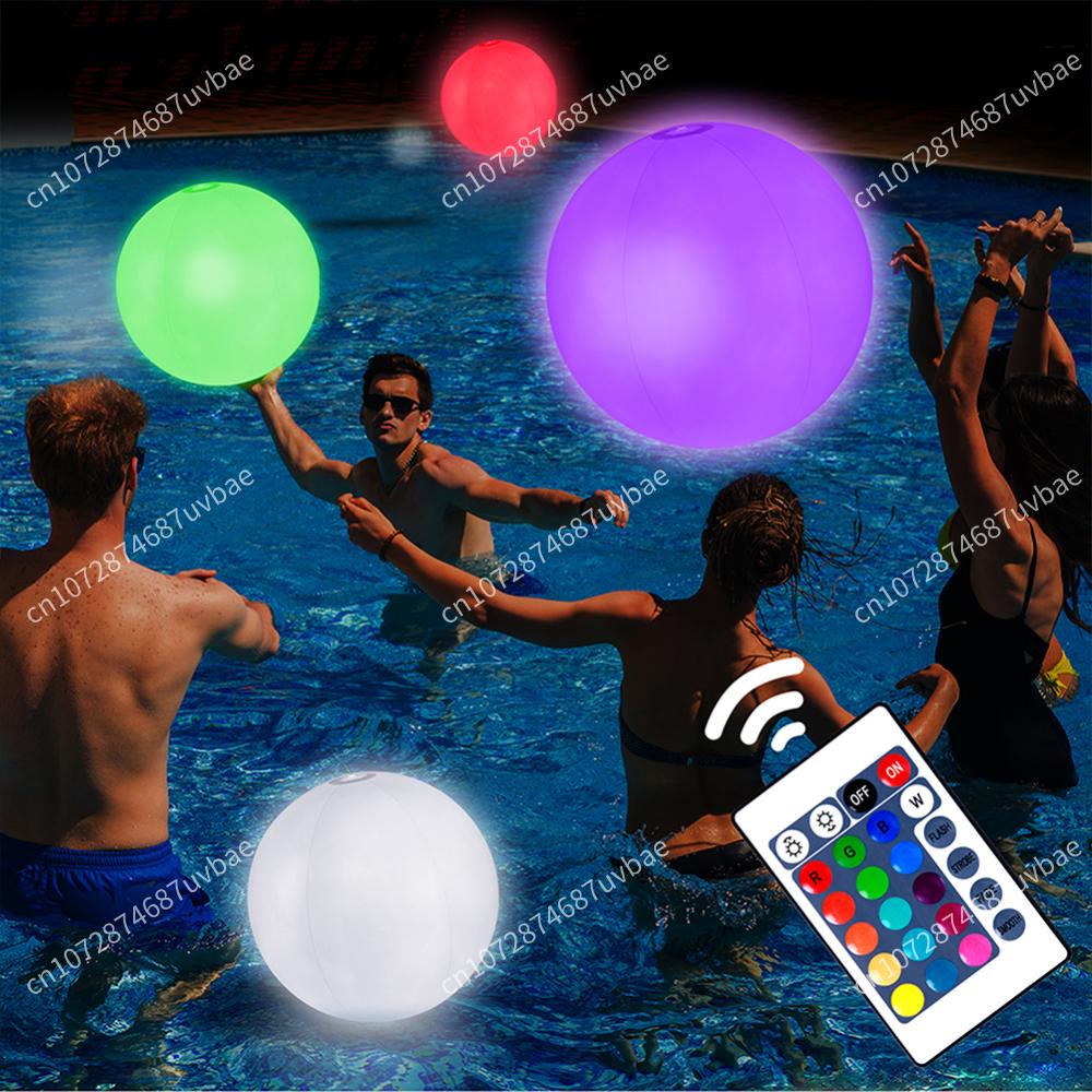 Bola Pantai Tiup 16 Warna LED  - Outdoor Lighting Around Pool ulasan dan harga