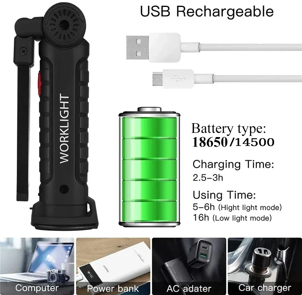 Lampu Inspeksi Senter LED COB  - Outdoor Lighting Hooks ulasan dan harga