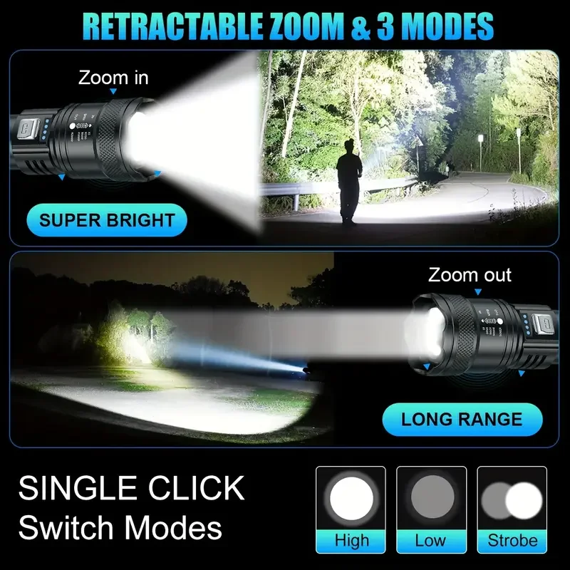 Senter LED Taktis 2000LM USB I - Outdoor Lighting Nearby ulasan dan harga