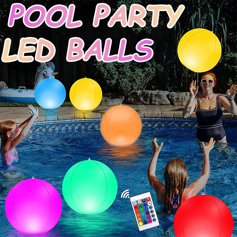 Bola Pantai Tiup 16 Warna LED  - Outdoor Lighting Around Pool ulasan dan harga